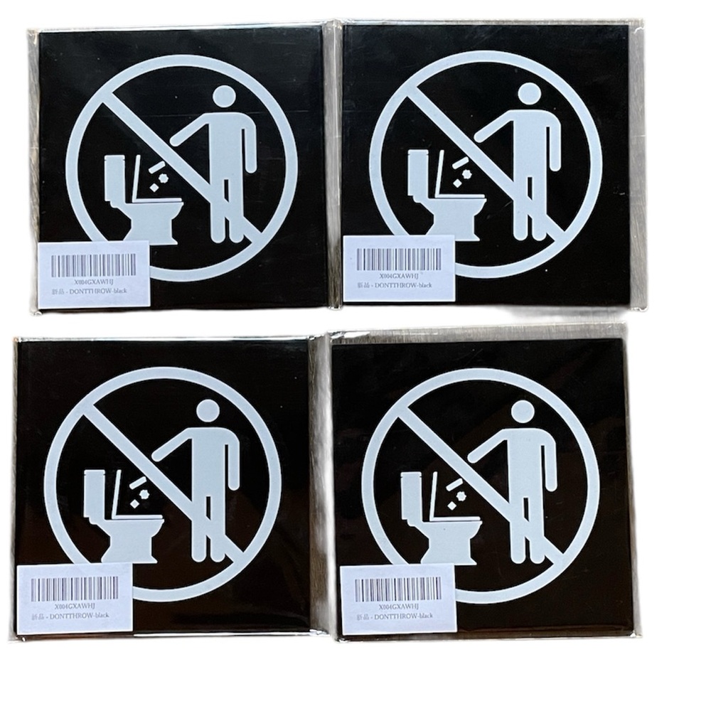 Bathroom “Don’t Throw‎ Items In Toilet” Signs (4)